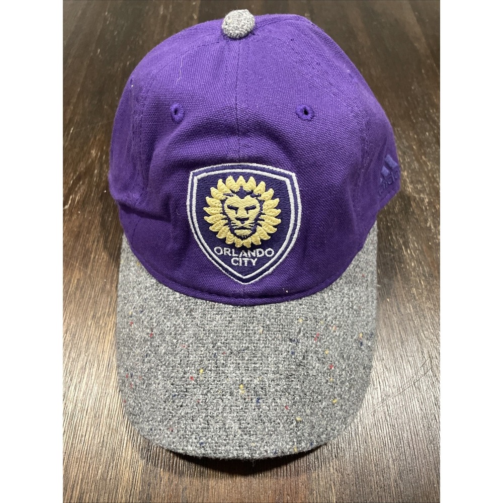 Orlando City SC Adidas Gray And Purple Tweed Style Relaxed Strapback Hat